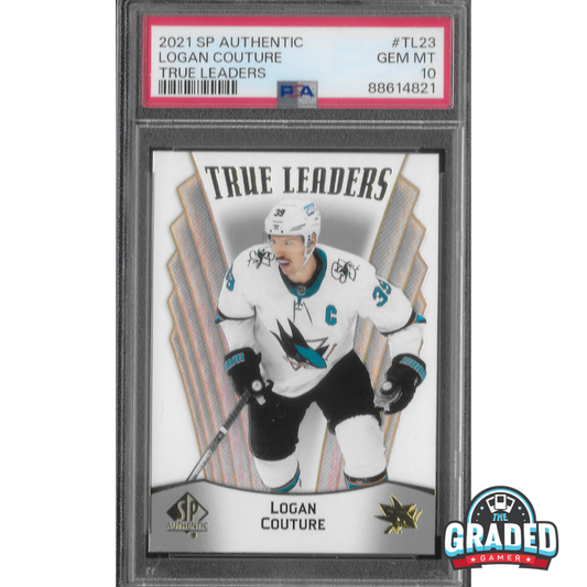 2021 SP Authentic True Leaders Card TL23 Logan Couture San Jose Sharks PSA 10
