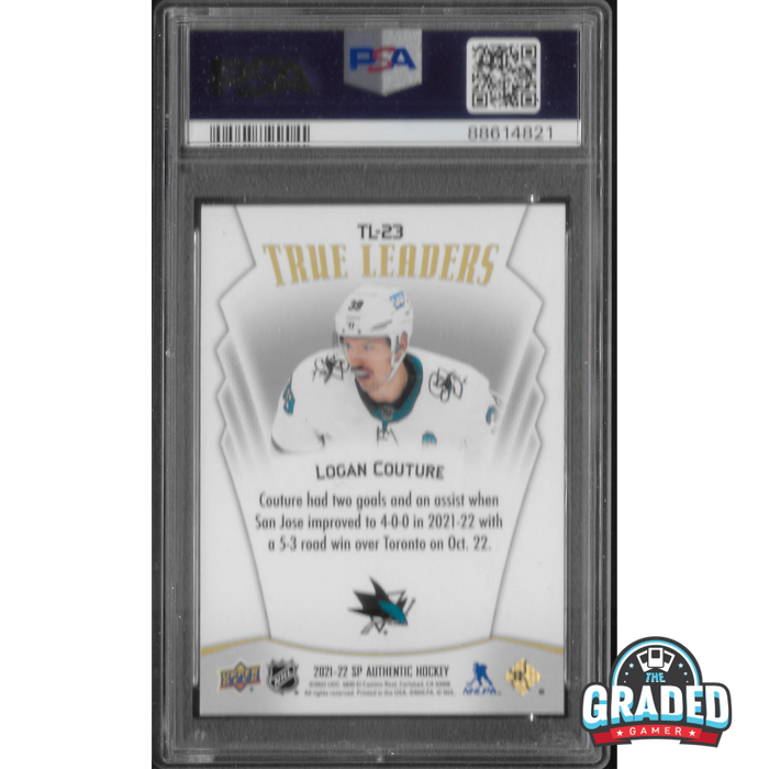 2021 SP Authentic True Leaders Card TL23 Logan Couture San Jose Sharks PSA 10