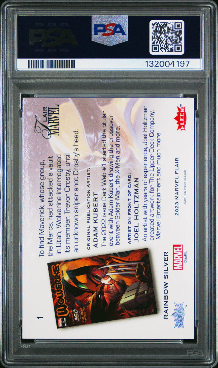 2024 Upper Deck Flair Marvel Card 1 Wolverine Silver PSA 9