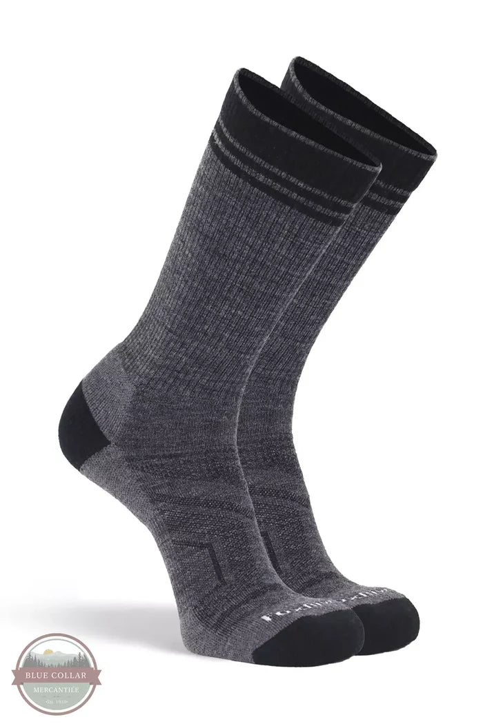 Fox River 2029 Hike Backcountry Lightweight Crew in Charcoal Profile View