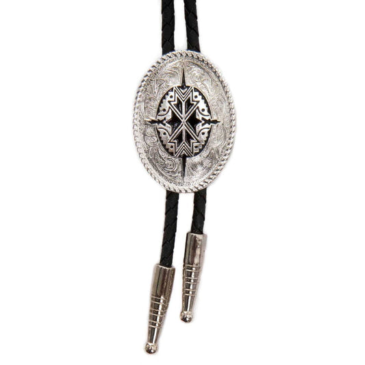 M&F 2270236 Silver & Black Oval Bolo