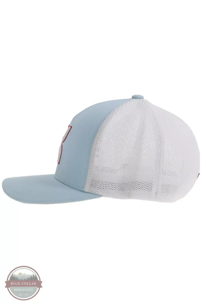 Hooey 2412BLWH Coach Flexfit Blue/White Cap Side View