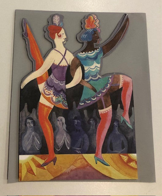 3D Die-cut Tri Fold Cabaret Dancers greeting card