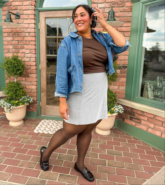 50 Denier Semi-Opaque Halo Tights - Praline