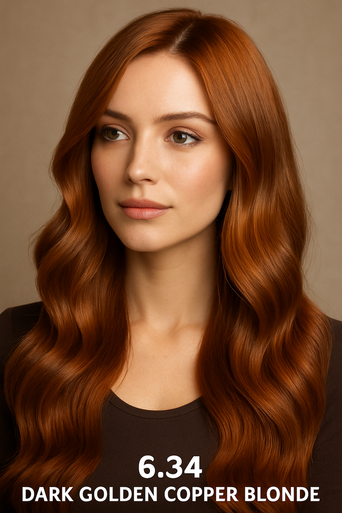 6.34 Tricolor Dark Golden Copper Blonde hair dye - 196ml - Tulipa Hair & Beauty