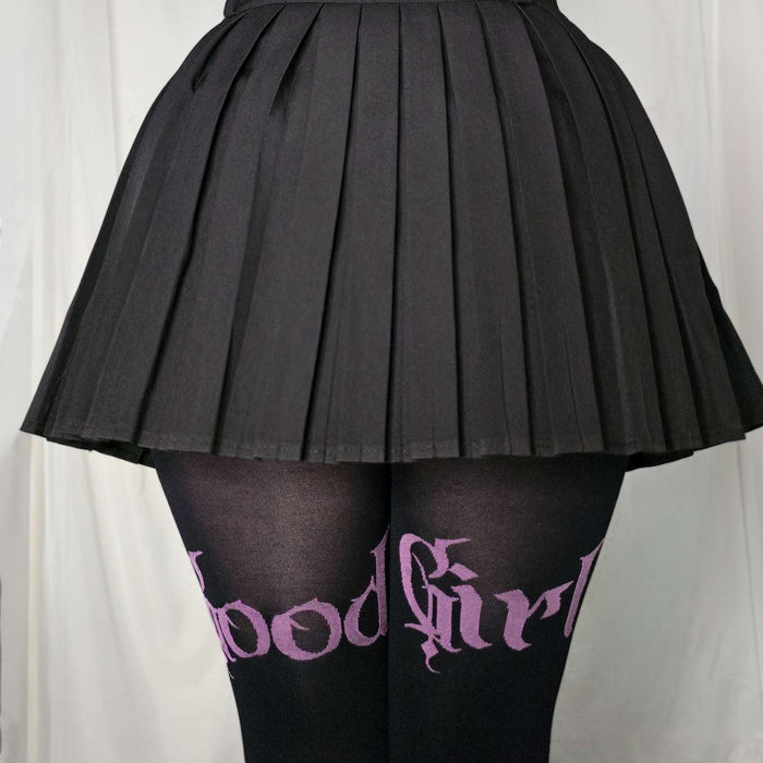 80 Denier Crotchless Tights - Good Girl - Black