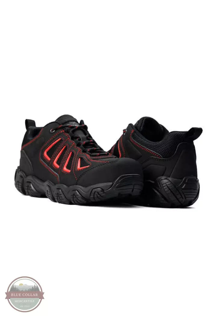 Thorogood 804-6001 Crosstrex Oxford Black & Red Safety Toe Hiker Heel View