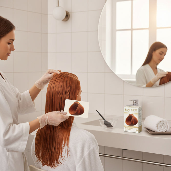 Sanotint 86 Intense Auburn Blonde hair dye without ammonia