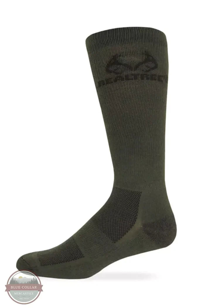 Carolina Ultimate 9774 Realtree Ultra-Dri Casual Crew Socks Olive Side View