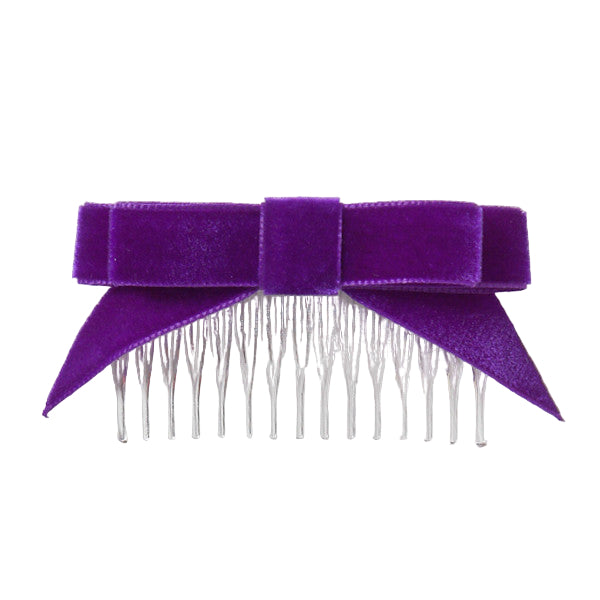 Angled Velvet Hair ribbons on Combs