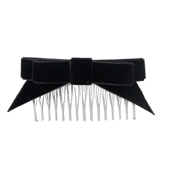 Angled Velvet Hair ribbons on Combs