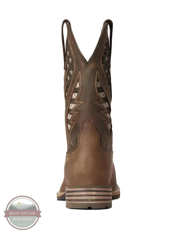 Ariat 10038340 Hybrid VentTEK Western Boot in Distressed Brown Heel View