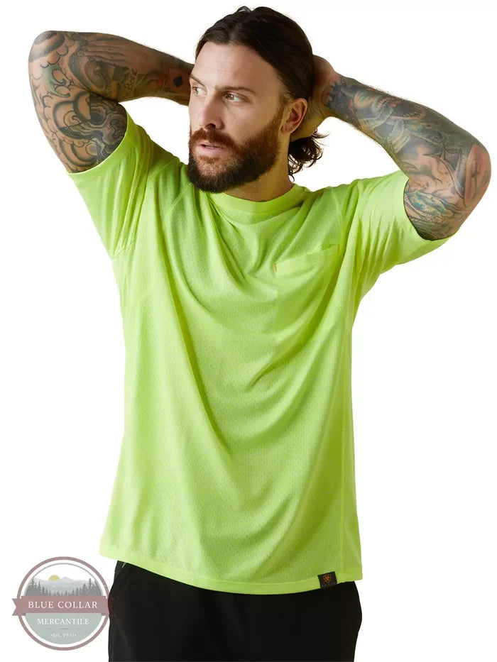 Ariat 10043326 Rebar Evolution Athletic Fit T-Shirt - Hi-Vis Safety Yellow