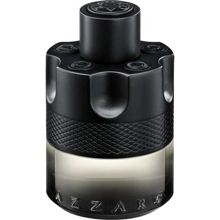 Azzaro The Most Wanted Eau de Toilette Intense in a black textured glass bottle with a silver-toned base and bold cap