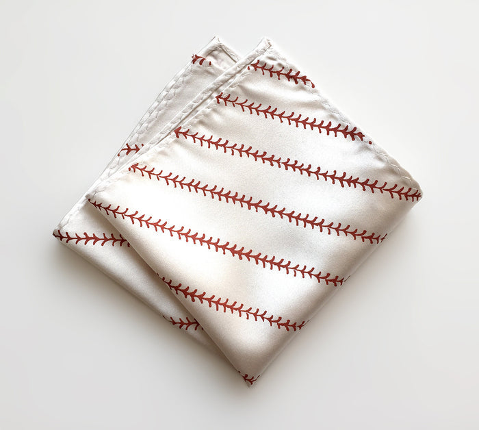 baseball pocket square, platinum