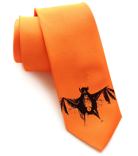 Bat Tie, by Cyberoptix. Black on pumpkin.