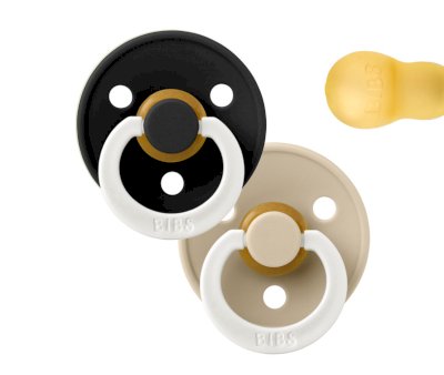 BIBS Round Colour Pacifiers GLOW - Size 3 (18-36m)