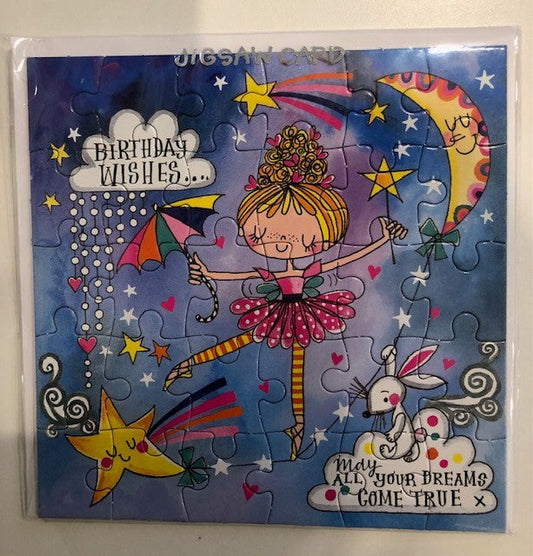 Birthday Wishes Ballet Girl Jigsaw Greeting Card
