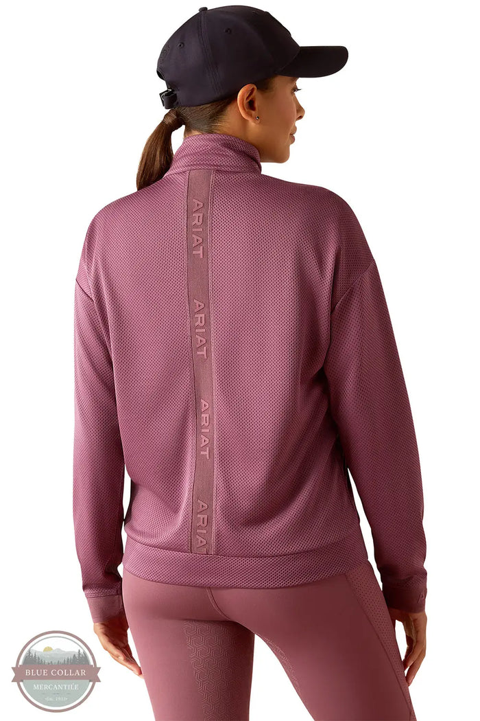 Ariat 10054887 Breathe 1/2 Zip Sweatshirt in Mauve, rear