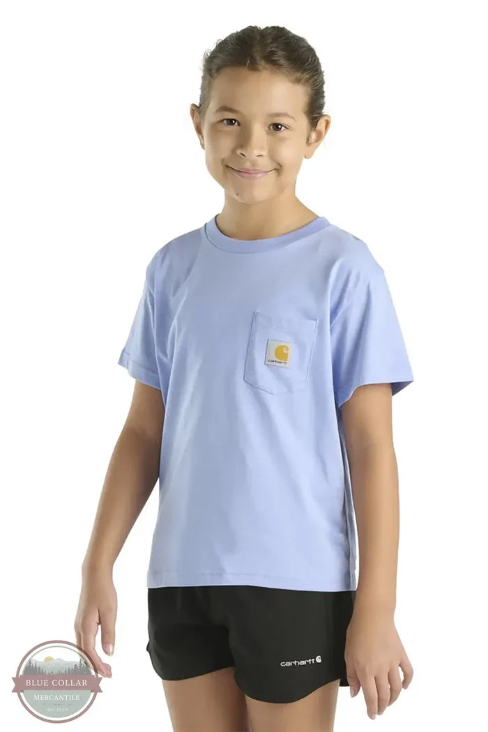 Carhartt CA7112-L195 Deer Scene Short Sleeve T-Shirt in purple, front