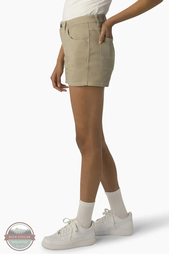 Dickies FRR50ST Carpenter Short 2.5" High Rise in Tan side view
