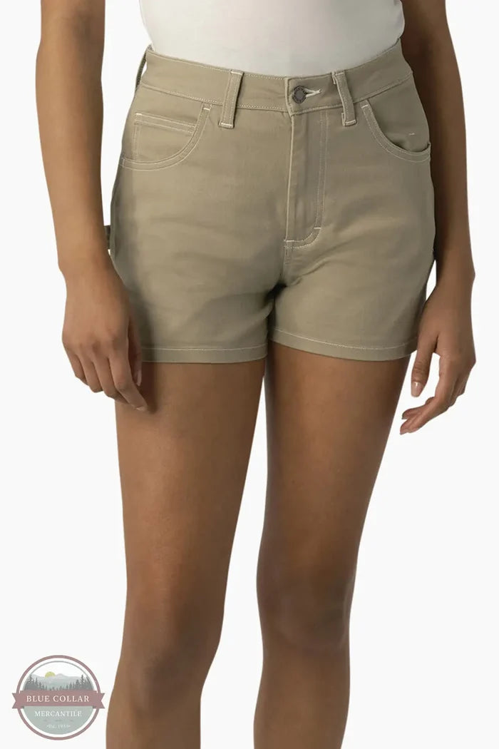 Dickies FRR50ST Carpenter Short 2.5" High Rise in Tan front view
