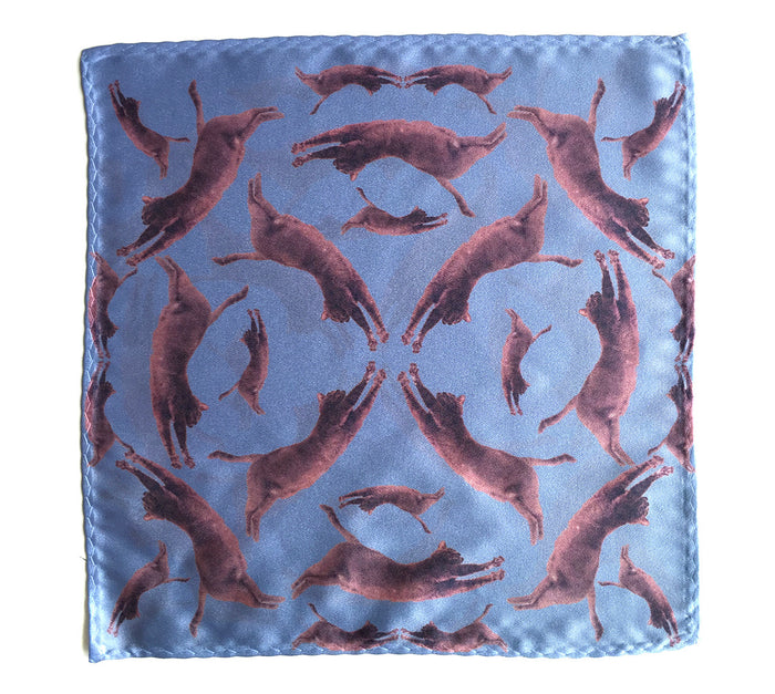 fat cat print pocket square