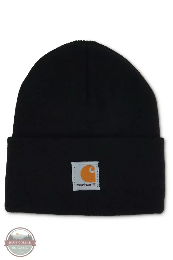 Carhartt CB8905 Kids' Acrylic Watch Hat Caviar Black Front View