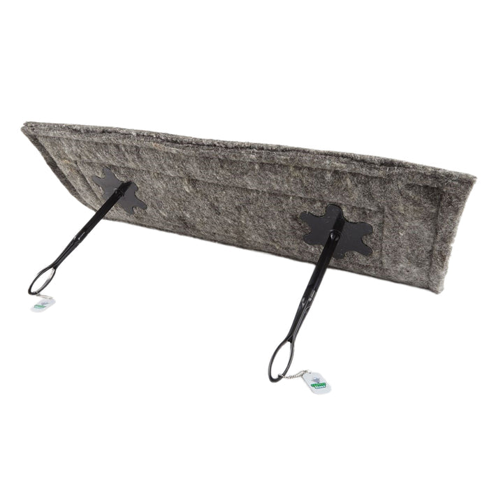Extra large removeable chimney blocker with recycled plastic extension rods and handles.