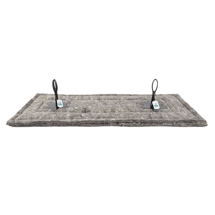 Large oblong Chimney Sheep draught stopper with handles and safety tags.