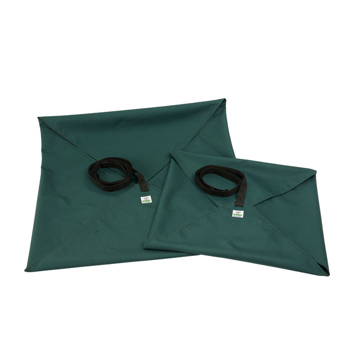 Folded green Chimney Sheep regular and large Chimney Sheep storage wrap.