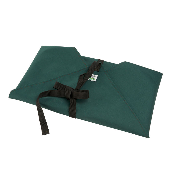 A green Chimney Sheep wrap showing how it looks when folded on a Chimney Sheep.