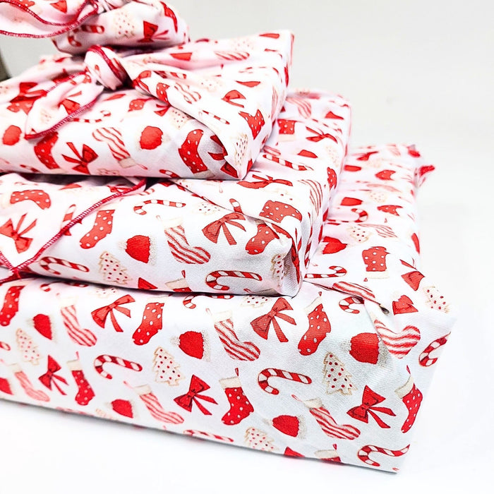 Waste Free Celebrations Christmas Cookies and Candy - 4 Furoshiki Gift Wraps