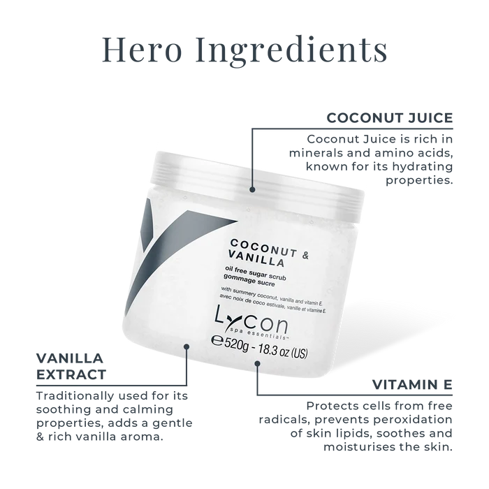 Coconut and Vanilla Sugar Scrub Key Ingredients