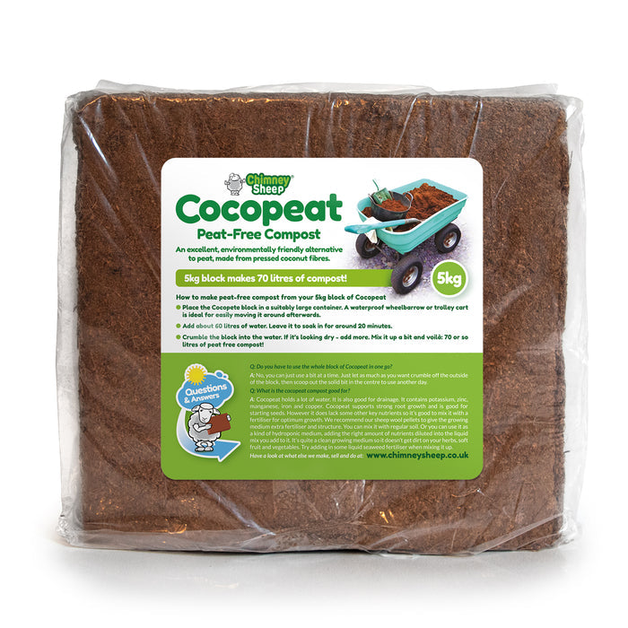 Cocopeat peat-free compost block