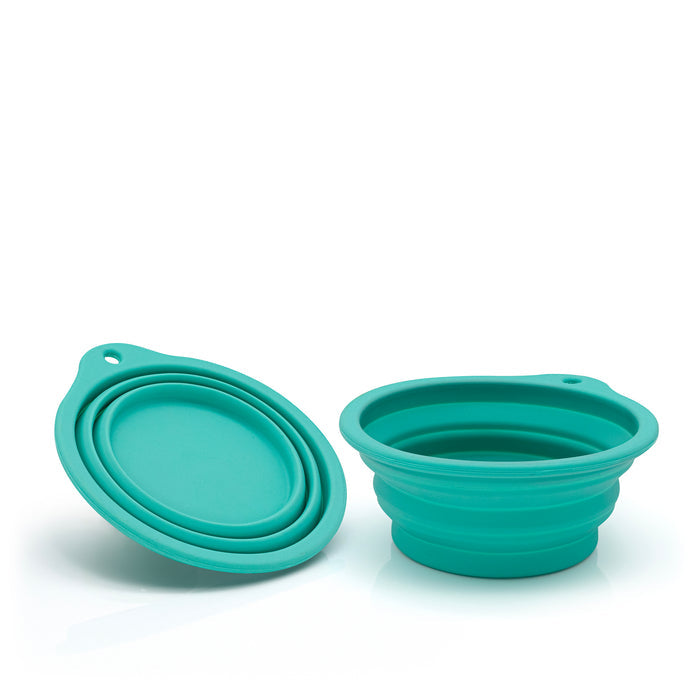 Natural rubber pet bowl shown on a white background.