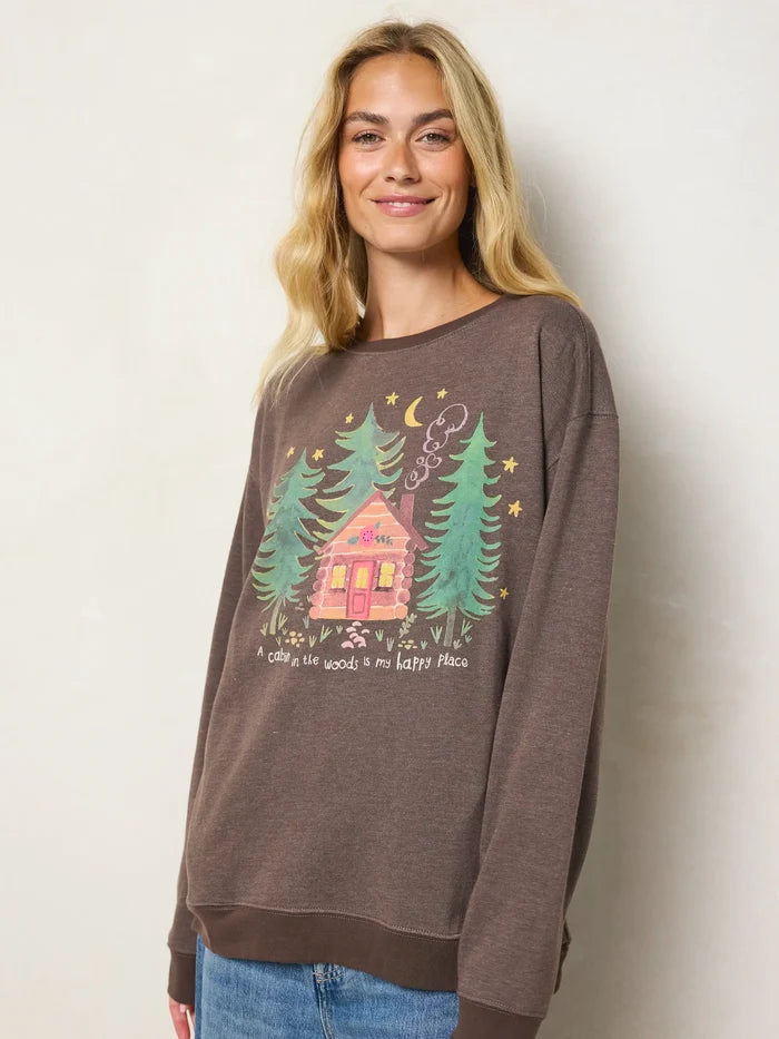 Comfy Pocket Sweatshirt - Happy Cabin-view 2