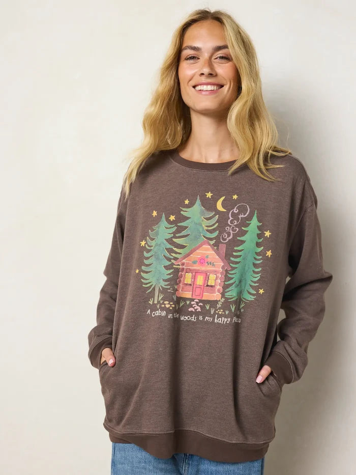 Comfy Pocket Sweatshirt - Happy Cabin-view 3