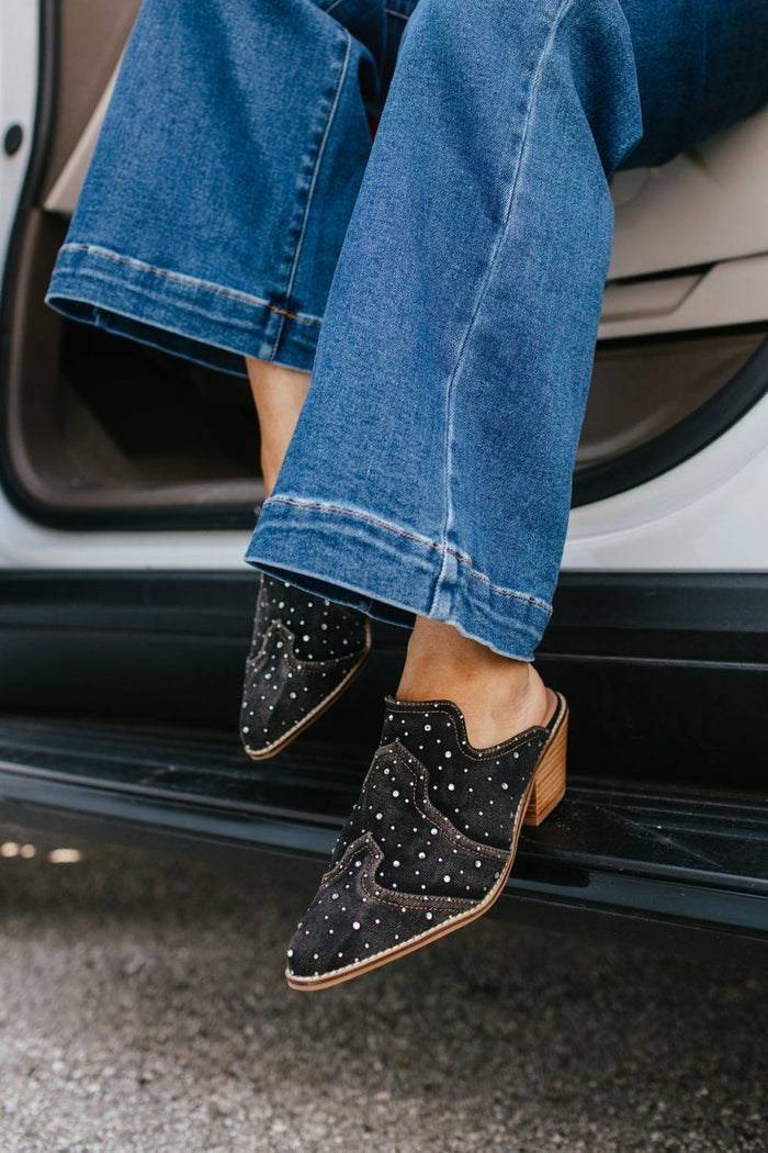 Corkys Black Washed Denim Tex Mex Boots - Macoma Boutique303 Mules & Boots