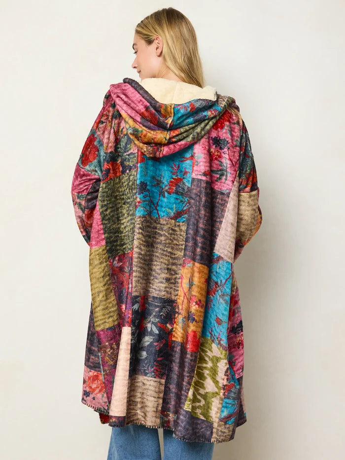 Cozy Blanket Kimono - Jewel Quilt Multi Long Length-view 7