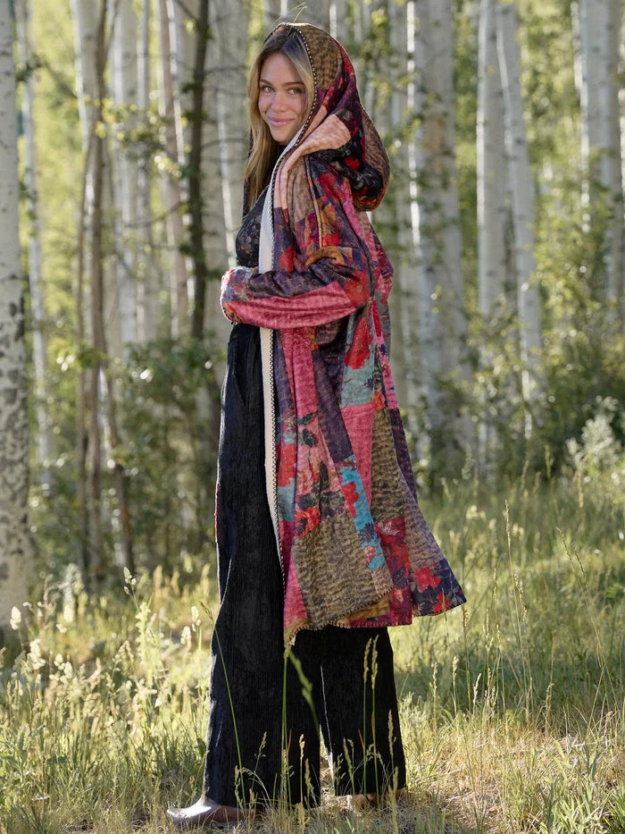Cozy Blanket Kimono - Jewel Quilt Multi Long Length-view 8