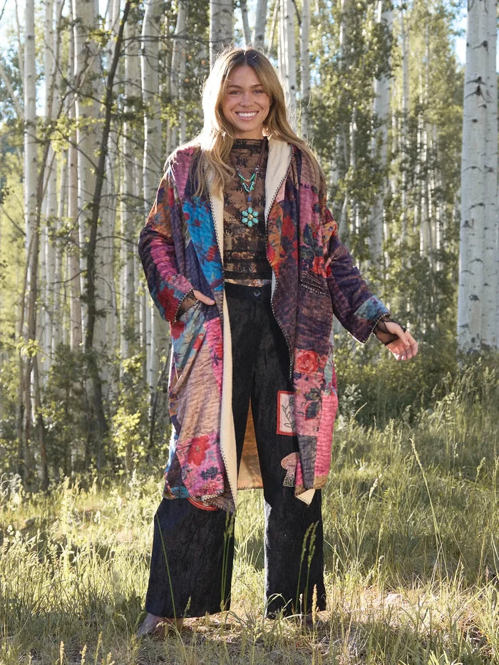 Cozy Blanket Kimono - Jewel Quilt Multi Long Length-view 9