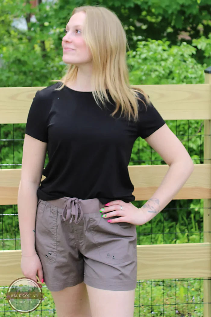 Dash DA1277 Nicole Flex Waist Shorts in taupe
