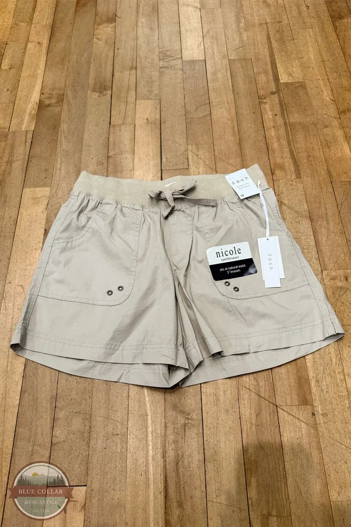 Dash DA1277 Nicole Flex Waist Shorts in sandstone