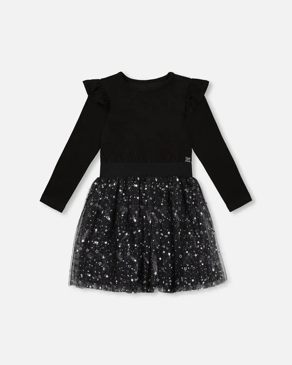 Deux Par Deux Holiday Dress - Glittering Black