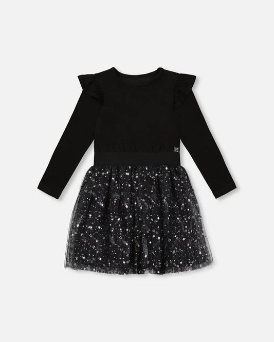 Deux Par Deux Holiday Dress - Glittering Black