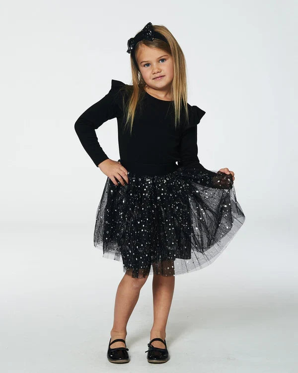 Deux Par Deux Holiday Dress - Glittering Black