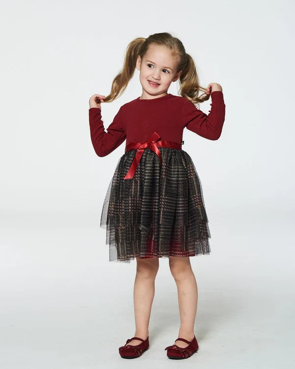 Deux Par Deux Holiday Dress - Jester Red Plaid