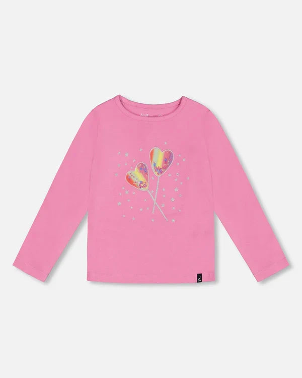 Deux Par Deux Long Sleeve Tee - Pink