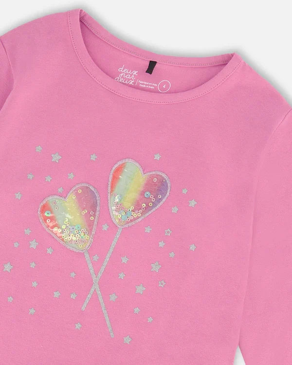Deux Par Deux Long Sleeve Tee - Pink